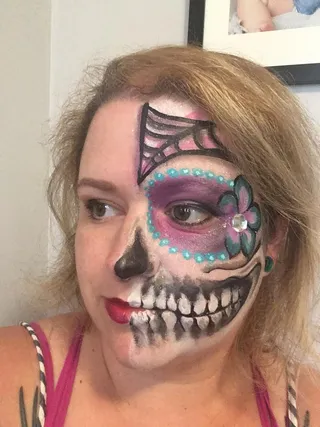 Adult with skull facepaint